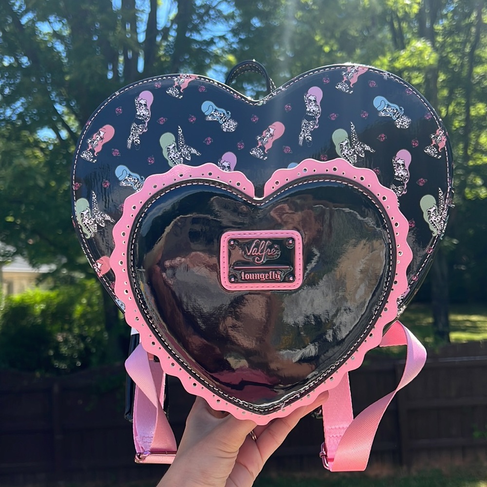 🩷🖤 Valfre Loungefly heart black bag new Valfré brand Betty